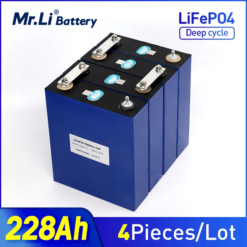 

4PCS Lifepo4 228AH 200Ah Rechargeable battery 3.2V Lithium Iron Phosphate Cells for RV Boat Golf Cart