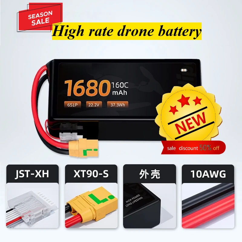 

Multi capacity battery for Racing Drones 150C High Discharge Rate FPV Drone Battery