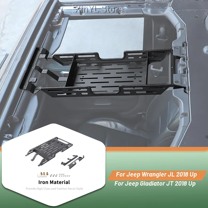 Front Top Roof Racks Storage Luggage Shelf Organizer for Jeep Wrangler JL for Gladiator JT 2018 Up