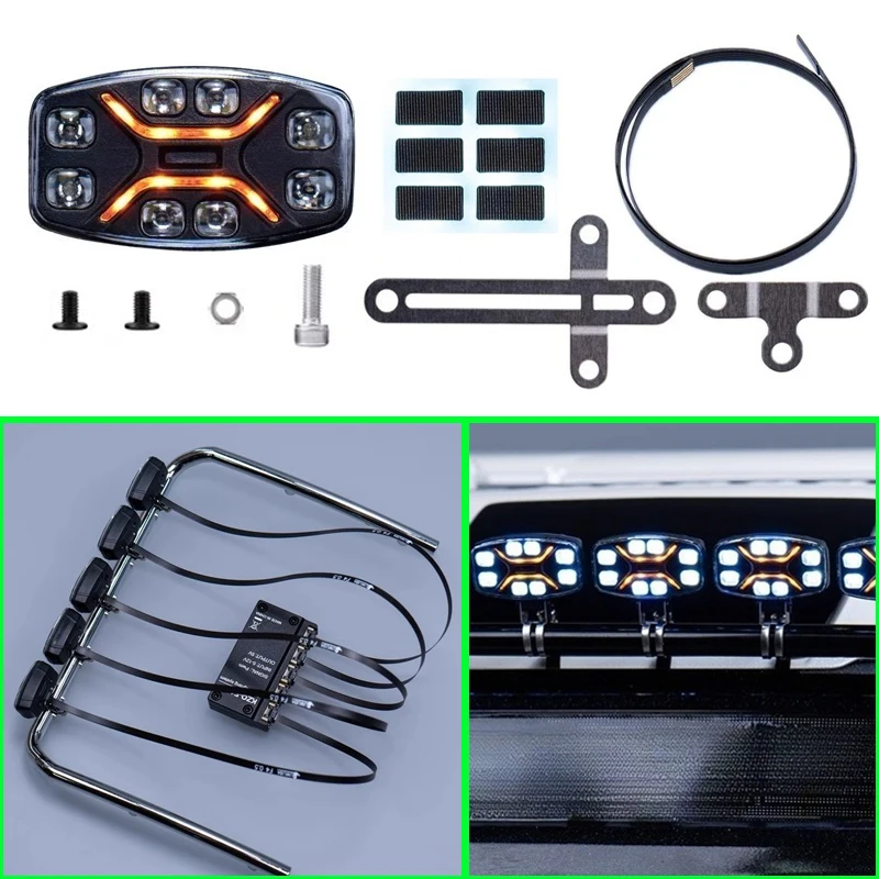 

1pcs ABS Roof LED Lights Spotlight for 1/14 Tamiya RC Truck Trailer Tipper Scania Benz MAN Volvo DIY Parts