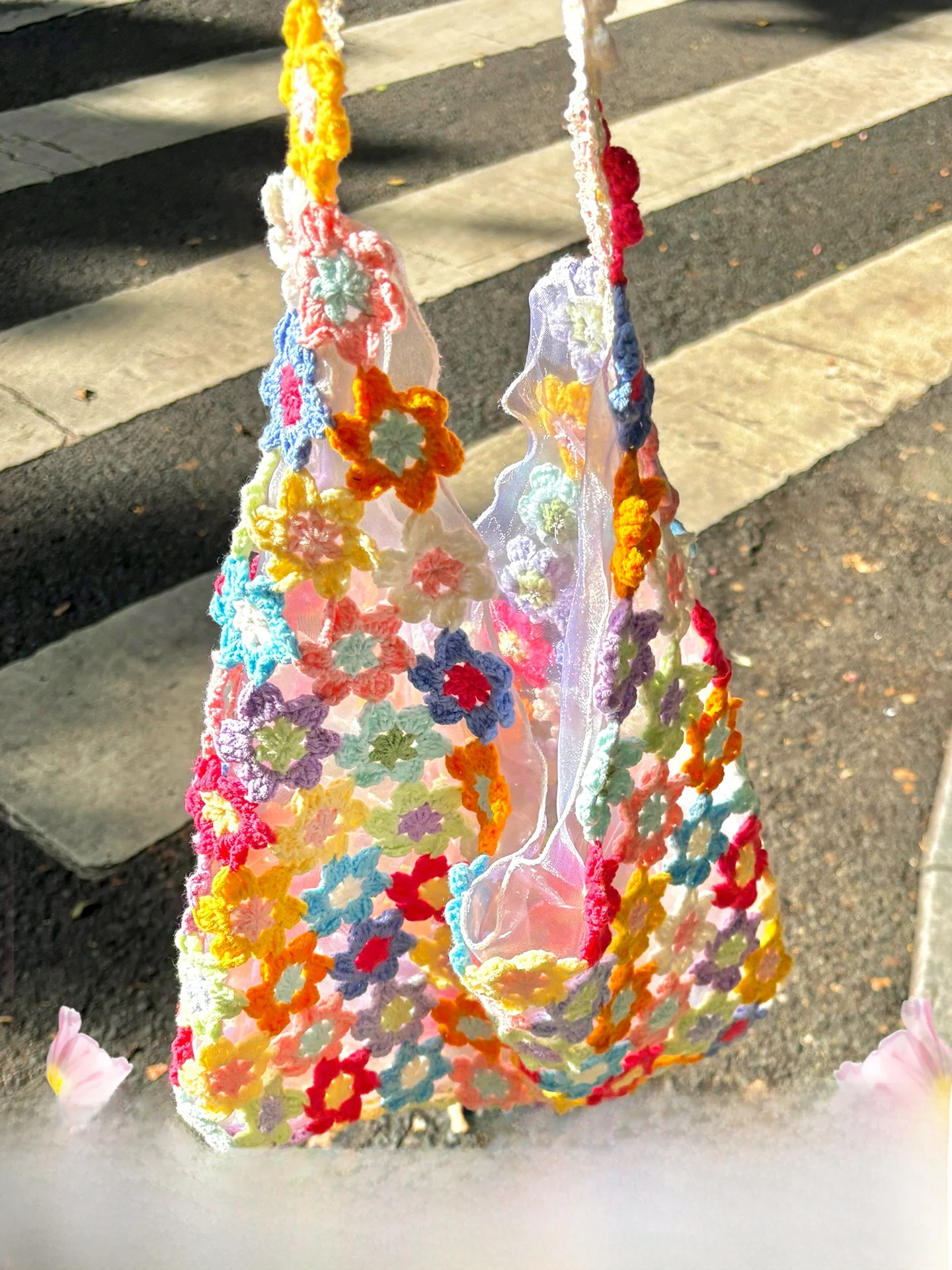 

Hand Knitting DIY Material Bag Yarn Single Shoulder Spring Flower Time Killer Gift Hook Needle Craft Wool Yarn Fabric Kit