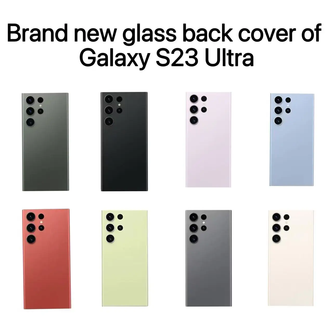 

For Samsung Galaxy S23 Ultra Back Glass Replacement Full Assembly, Includes Camera Lens, Pre-Applied Tape and Tools