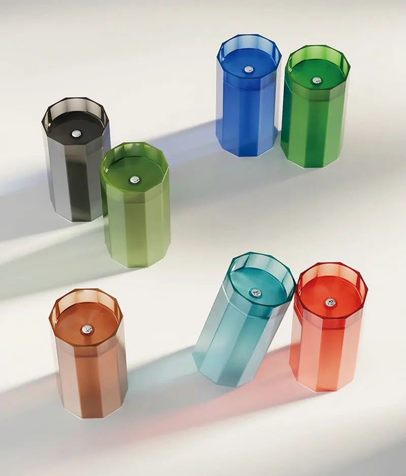 Polygonal integrated style large capacity artistic column basin, semi transparent colored eco-friendly resin washbasin YX089DS