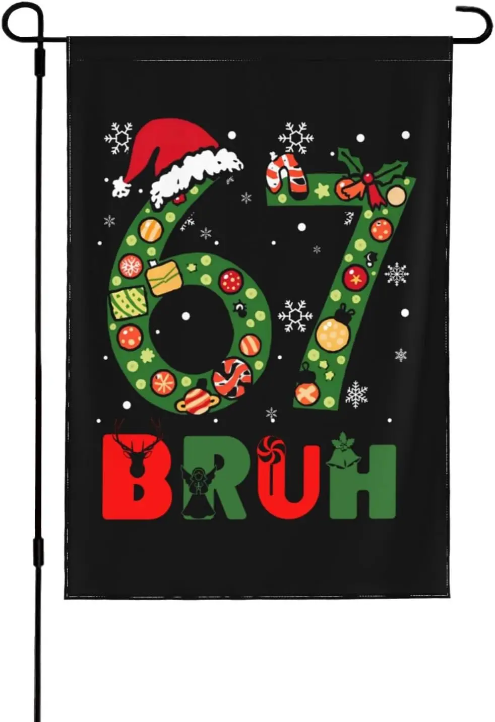 Funny Bruh 67 Six Seven Meme Christmas Garden Flags For Outside 12x18 Double Sided 4th Of July Garden Flag Outdoor House Yar GGX