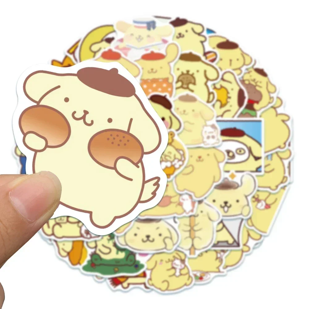 Sanrio Pompom Purin Stickers Cute Kuromi Graffiti Decal Kid Toy Gift DIY Suitcase Wall Stationery Helmet Waterproof Stickers