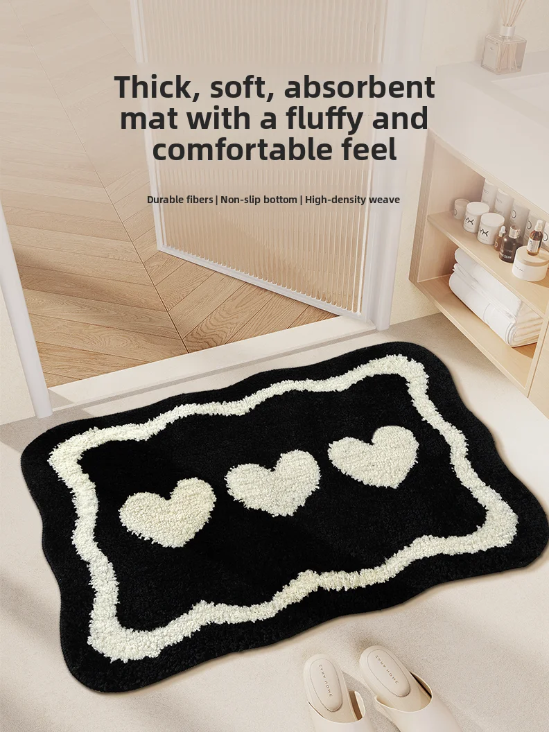 

Thiened Water Absorbent Batoom Mat hine Waable Non-Slip Carpet for Toilet Entrance Kitchen Floor Home Decor Rug