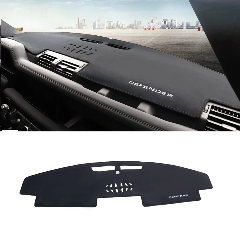 

Black Car Dashboard Cover Mat Shading Pad Mat Carpet For Land Rover Defender 90 110 2020-2024 Car Interior Accessories