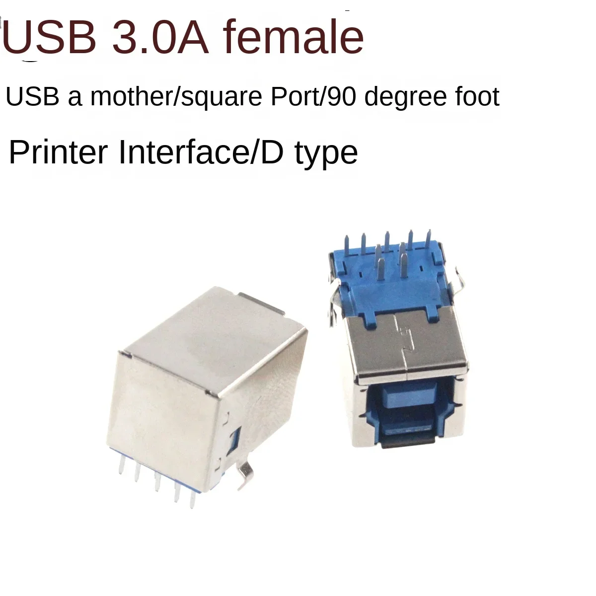 2PCS USB 3.0 USB-B Female Plug Right Angle Socket Printer Connector Terminal Type B Jack