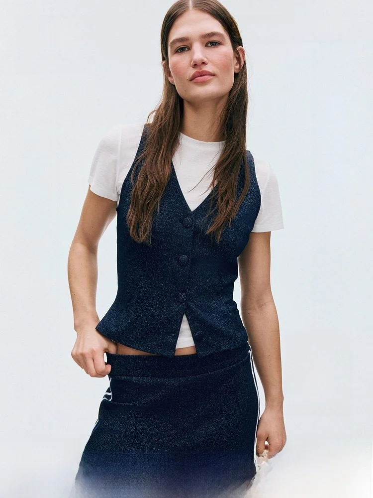 

H&M Summer New Women's Sweat Cloth Vest Casual Style Outerwear Regular Sleeveless Top Comfortable Breathable Fashion Trend
