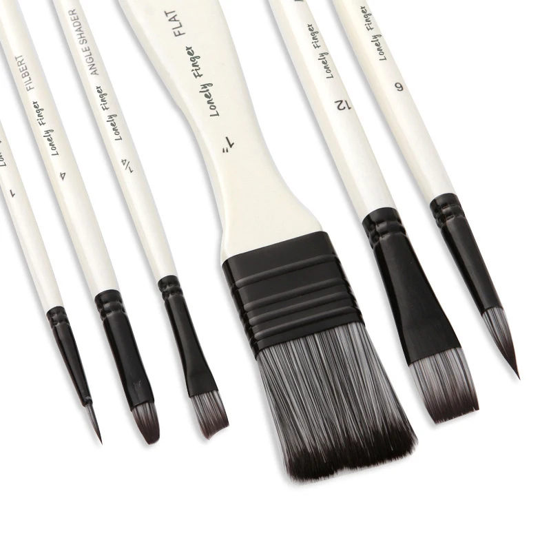 10/12pcs Paint Brush Set with Cloth Bag, Premium Nylon Hair Brush For Acrylic, Watercolor, Oil And Gouache Painting