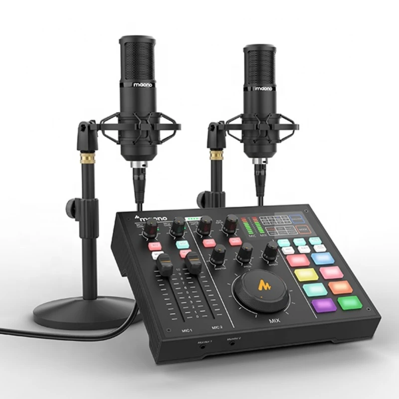 

YYHC AM100 k3 Sound Card Studio Recording Music Studio Equipment with Condenser Podcast Microphone for Double Live