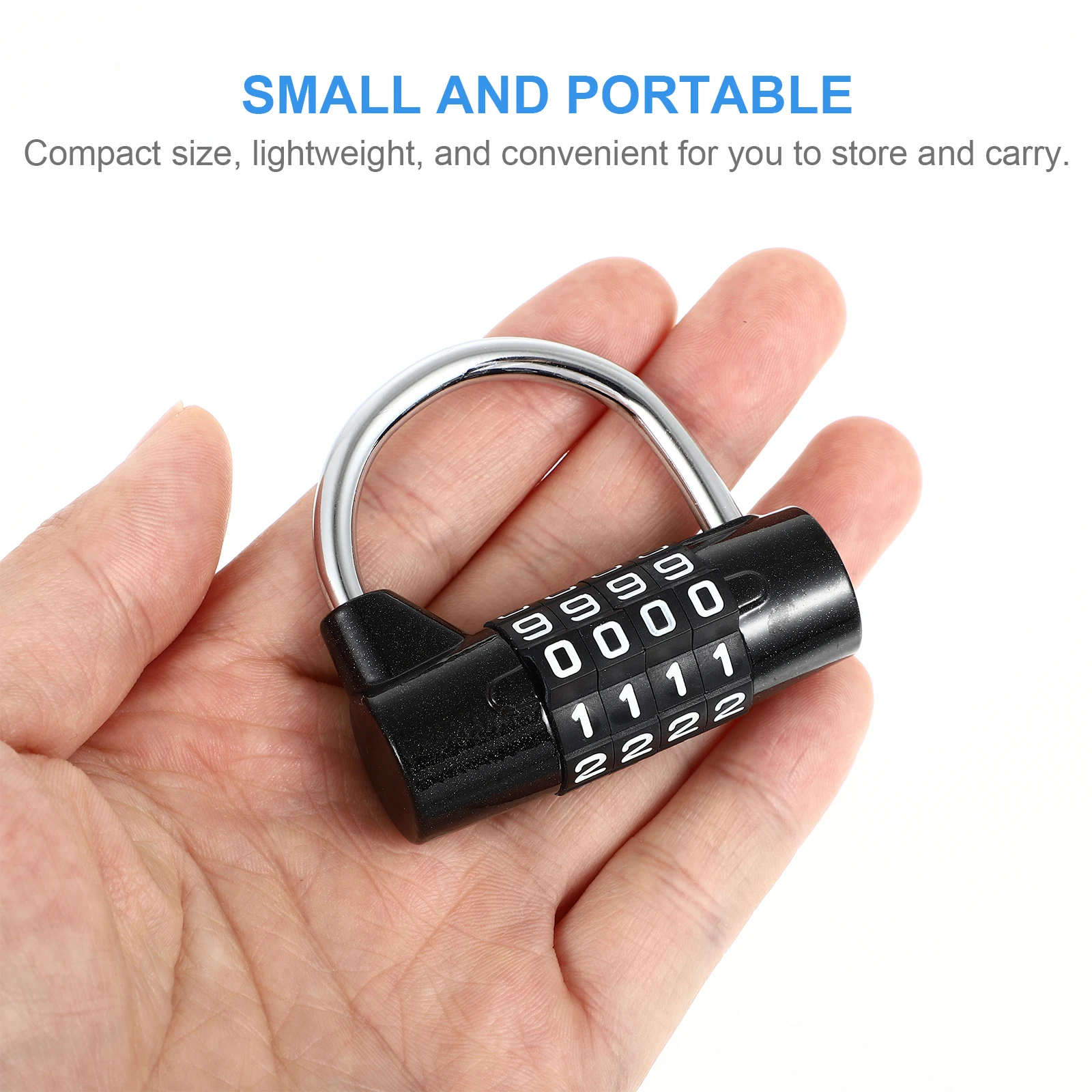 

Zinc Alloy 4 Combination Lock for Letter Boxes Drawers Metal Cabinets Office School Security Padlock Lightweight Durable