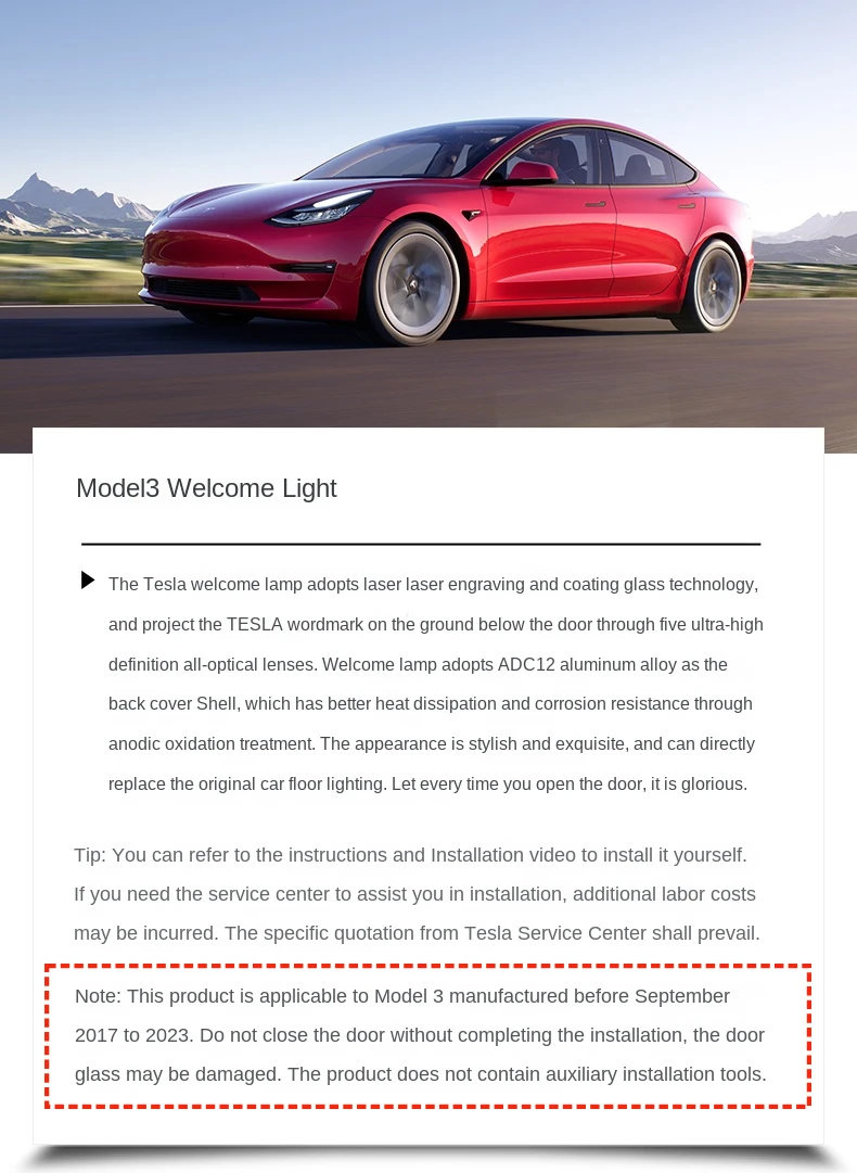 Tesla Model3 Welcome Light