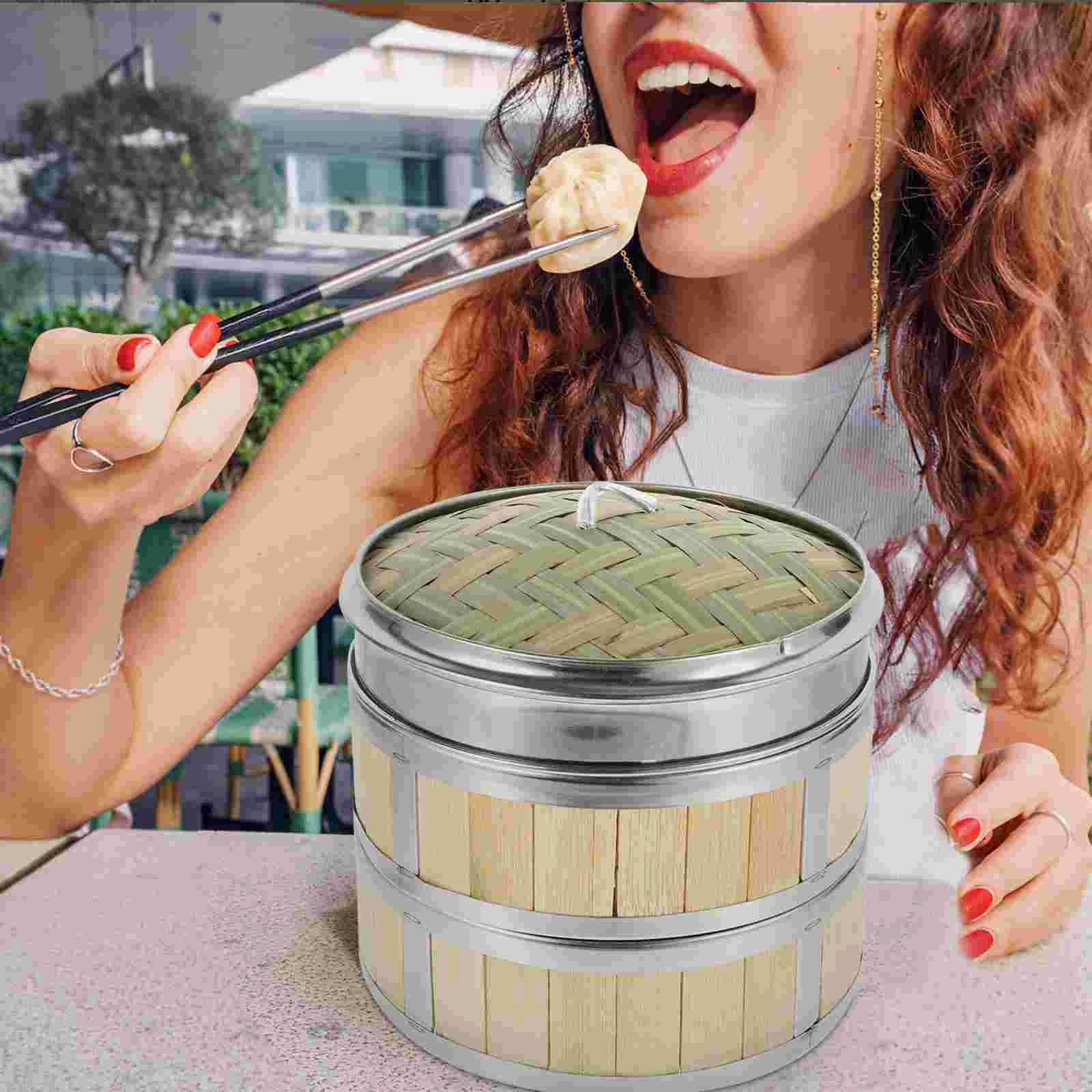 

Steamed Stuffed Bun Steamer Vegetable Bamboo Cleaner Dumpling Basket