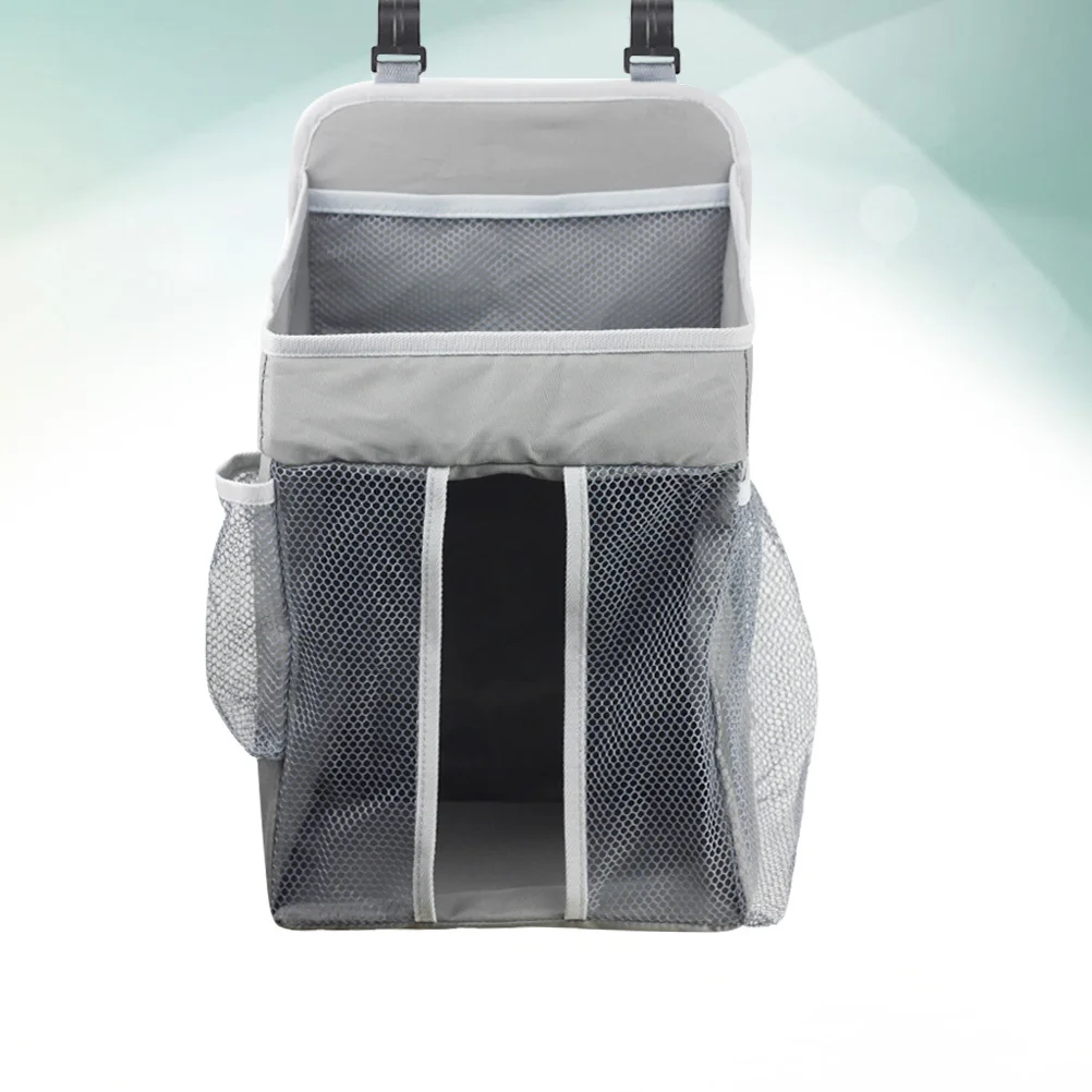 حقيبة تنظيم لسرير الأطفال المعلقة، مادة قابلة للتنفس شديدة التحمل، 5 كجم، تخزين الحفاضات الرمادية بجانب السرير، عربة الأطفال #3