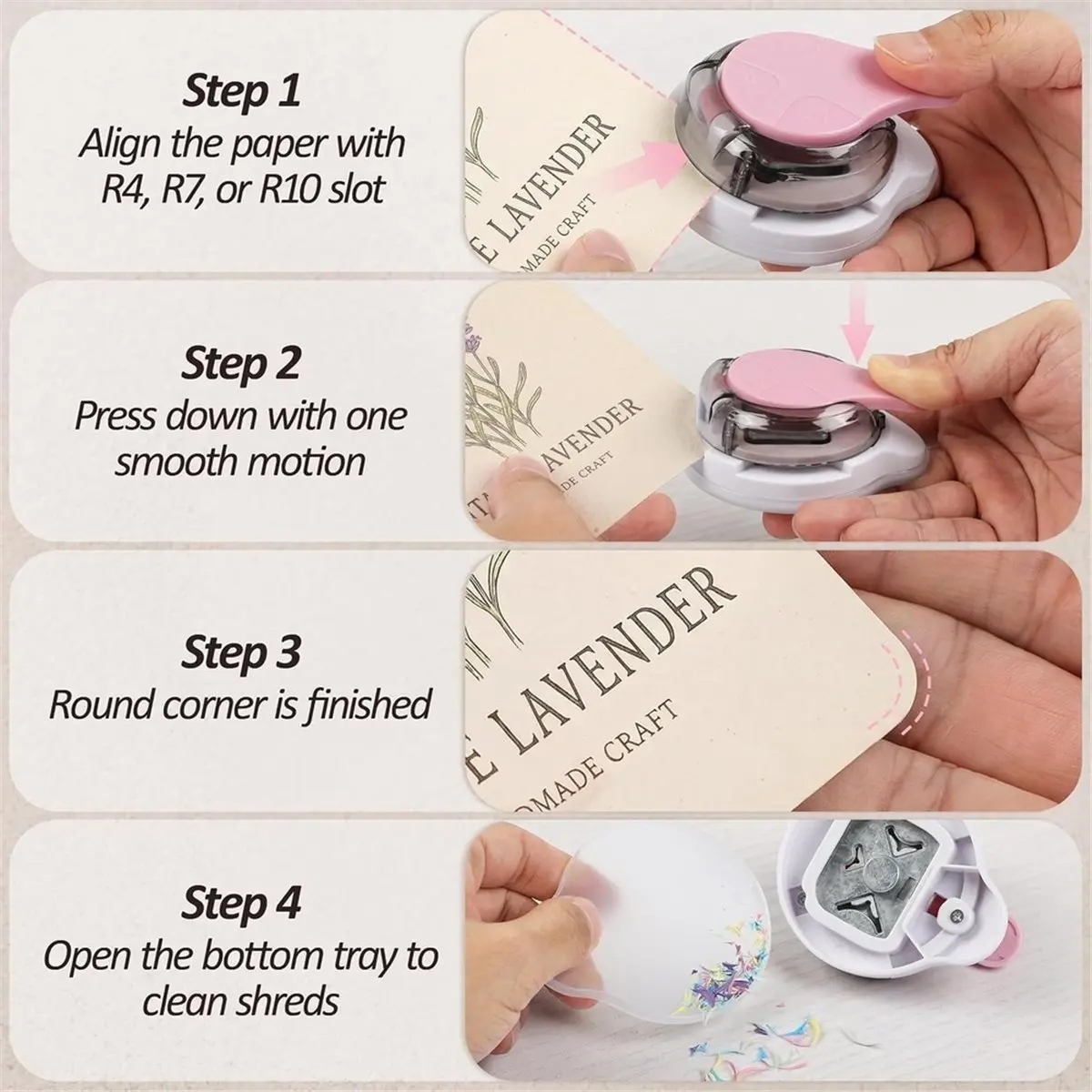 3in1 Multifunctional Corner Rounder R4/R7/R10 Chamferer Cutter Corner Cutter Point Corner Trimming Craft Photo/Scrapbook