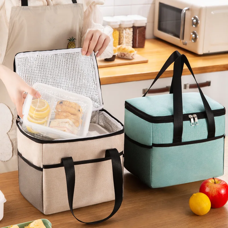 Lunch Bag Waterproof Portable Utility Cationic Large Thermal Insulation Thickened Large-capacity Bags Picnic Lunch Box