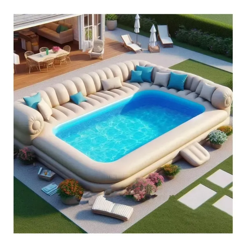 Custom Giant Inflatable Combine Sofa Pools Swimming Pool Shape Inflatable Pool Lounging for Outdoor Relaxation