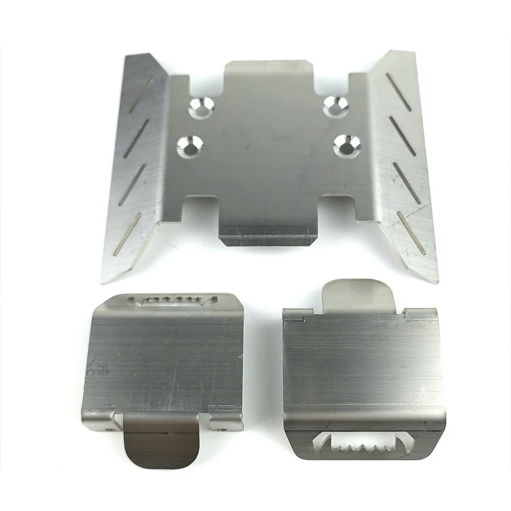 3Pcs Metal Stainless Steel Chassis Armor Axle Protector Skid Plate for 1/6 RC Crawler Car Axial SCX6 Upgrade Parts