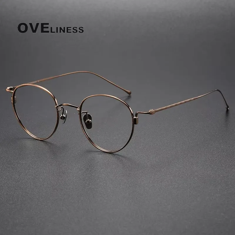 

Pure Titanium Glasses Frame Men Retro Round Eyeglasses frame Women Vintage Eyewear spectacles