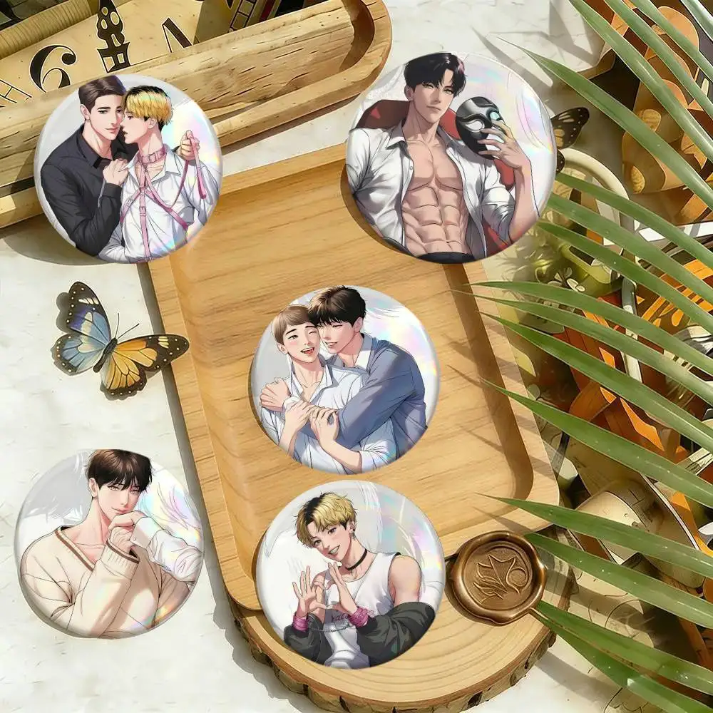Anime B BJ Alex 01 Badges 25 32 44 58 75 Mm Round Cosplay Pin Bag Decor Fans Collect Friends Gifts Brooch Souvenir