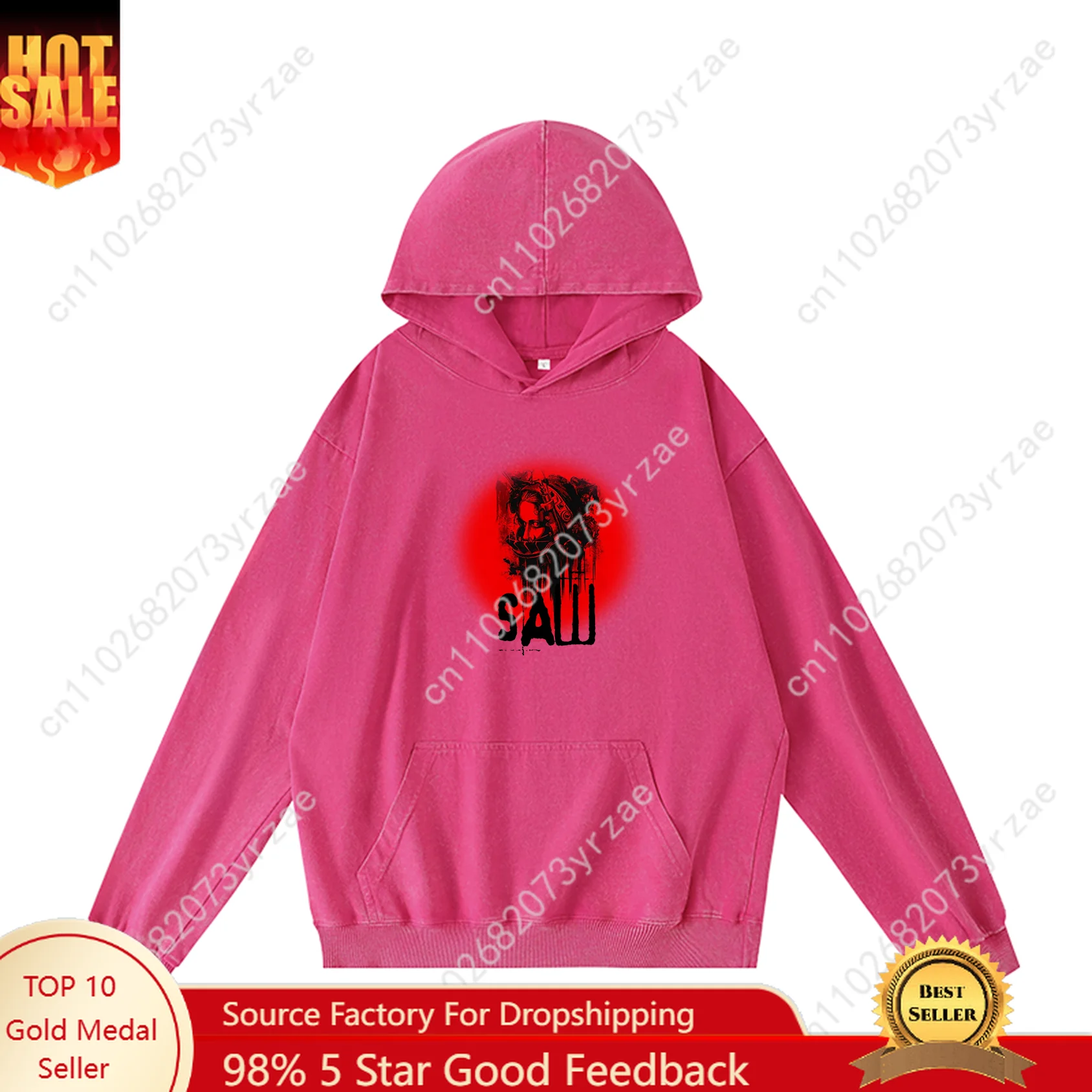 

Saw Retro Hooded Sports Tops Mans Womans Teenager Vintage Fashion Personality Pattern Pullover Sweat Shirt Customize Sweatshirt