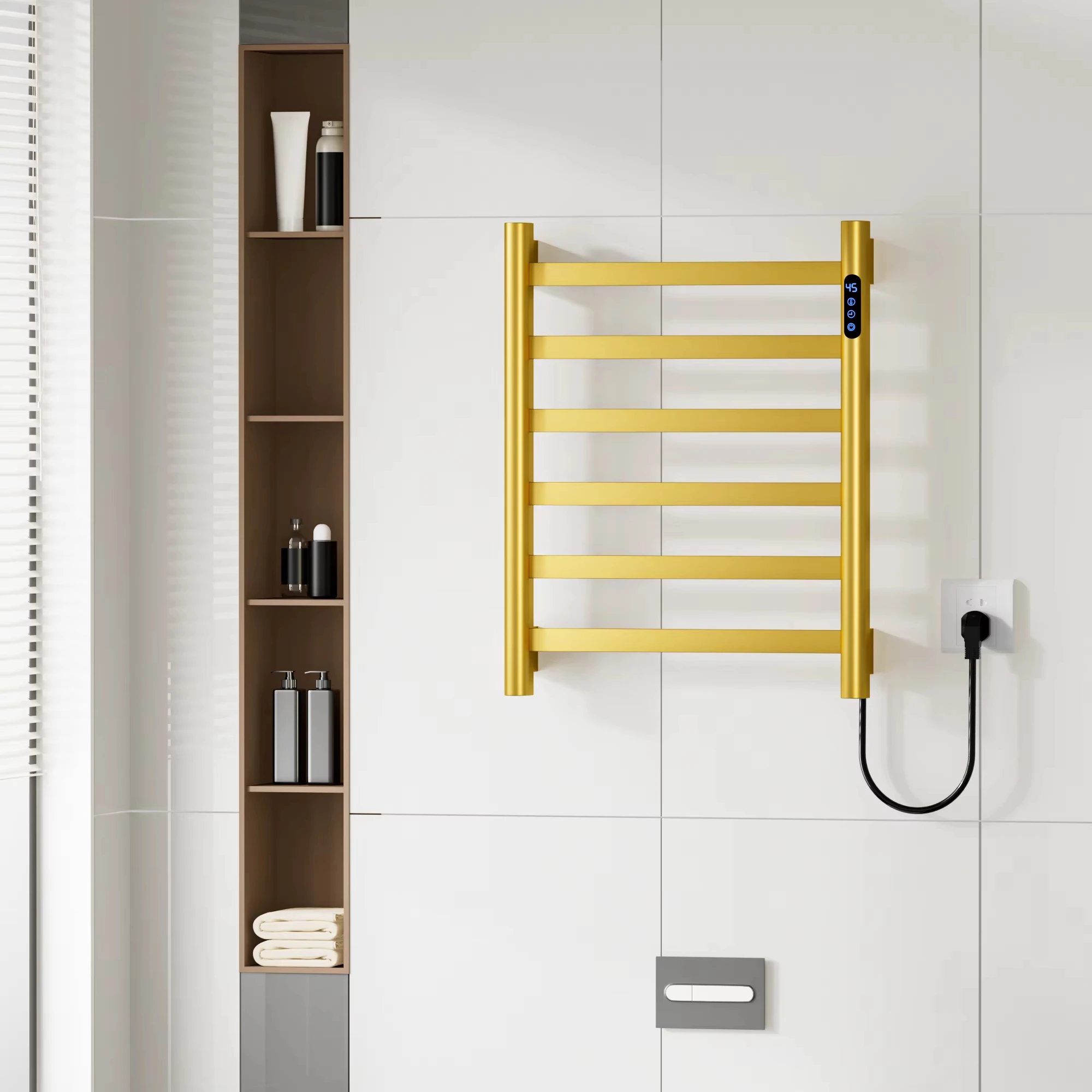 

Smart Stainless Steel Towel Warmer Rack with Adjustable Heated Bathroom Clothes Rack Towelpromote sales