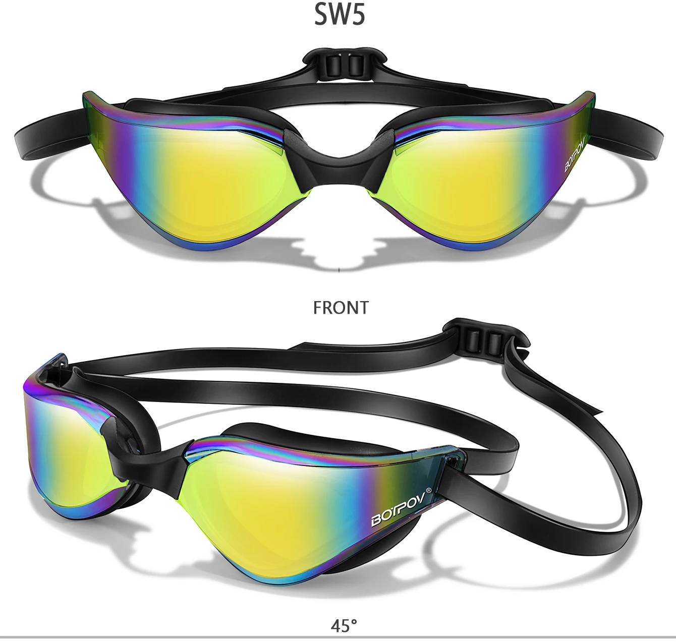 Schwimmbrille, beschlagfrei und klare Sicht, kein Auslaufen, schnell verstellbarer Riemen in verschiedenen Linsenfarben – Detail 9