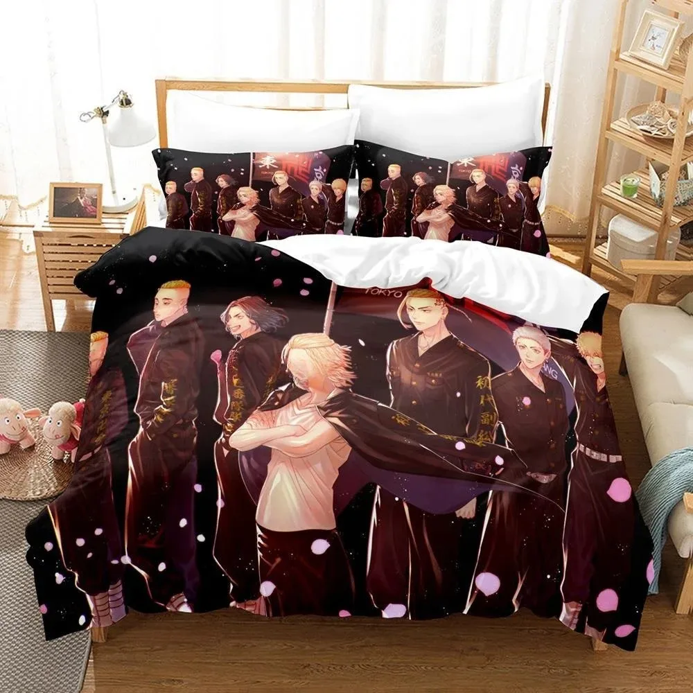 

Tokyo Revengers Bedding Set Single Twin Full Queen King Size Bed Set Adult Kid Bedroom Duvet cover Sets 3D Anime Bed Sheet Set