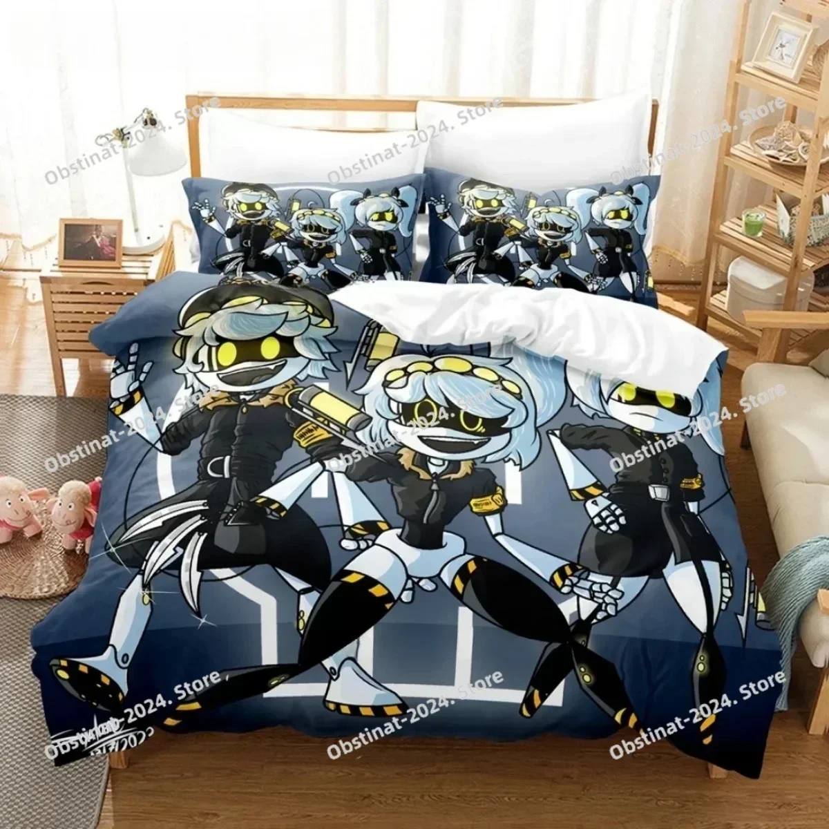3D Murder-Drones Bedding Set Fashion Murder-Drones Printed single Comforter Duvet Cover Pillow Case 3 Pieces Set Kids Adult Size