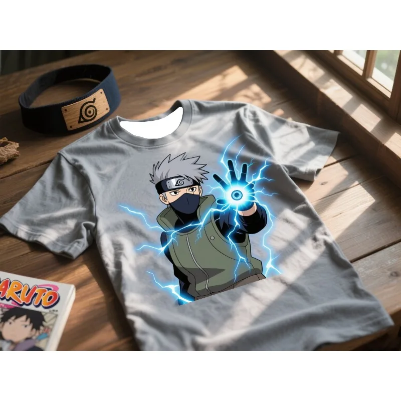 

MOTO-Summer Adult Comfortable Short - Sleeve T - Shirt with Kakashi Print