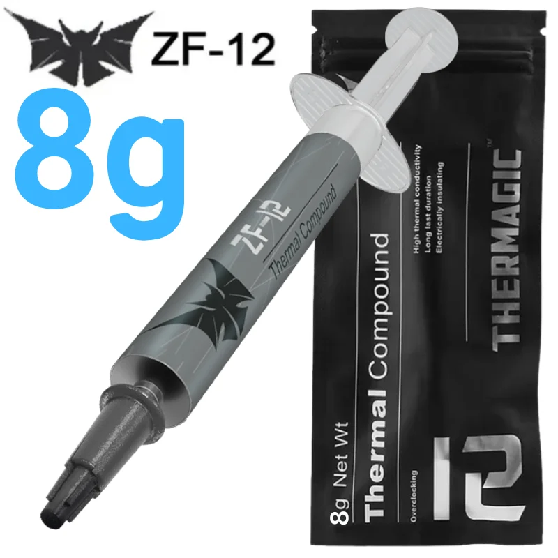 

ZF-12 8g 12W/mk Thermal paste Performance Thermal Conductive Grease Paste processor CPU GPU Cooler Cooling Fan Compound Heatsink