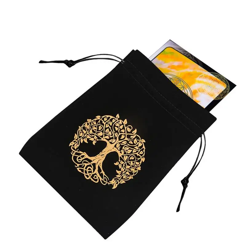 Velvet Tarot Bag Pouch Purple Jewelry Pouches Drawstring Bag Jewelry Bags Pouch for Tarot Card Rune Dice Travel Jewelry Bag Tree