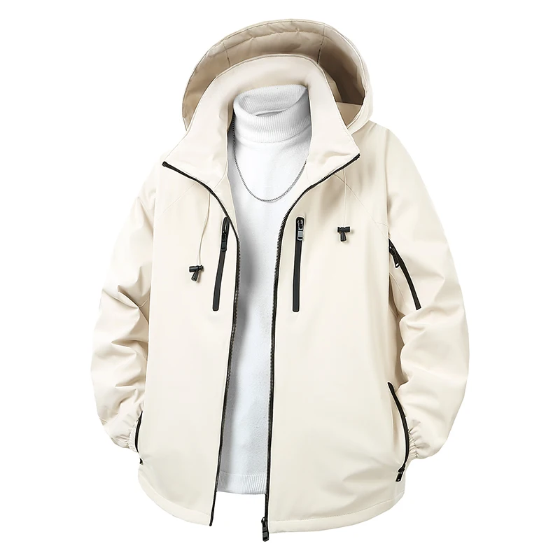 

New autumn and winter men's jackets work jackets outdoor casual simple and fashionablewindproof sporty hooded