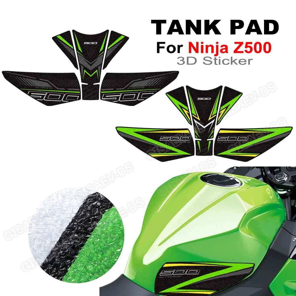 For Ninja Z500 Z 500 SE ABS 2024-2027 Fuel Tank Pad Sticker Knee Grip Scratch-Resistant 3D Decals Frosted Sticker 3D
