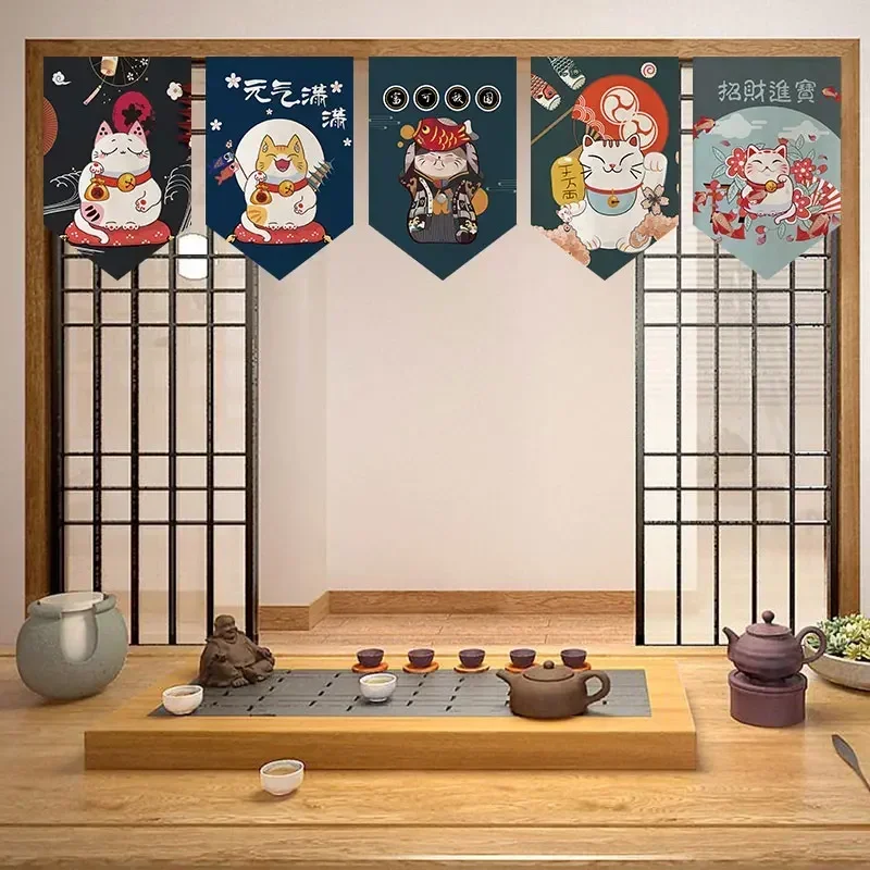 Japanese Curtain for Kitchen Japanese Door Curtain Kitchen Curtains Hanging Short Cloth Sushi Restaurant Shop Noren