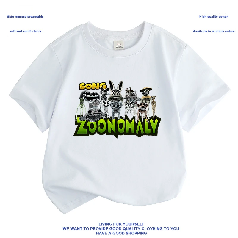 

2024 New Anime Game Game Zoonomaly Summer Cotton Loose Comfortable Kids T-shirt Cosplay Clothes Boy Girl Birthday Gift Clothing