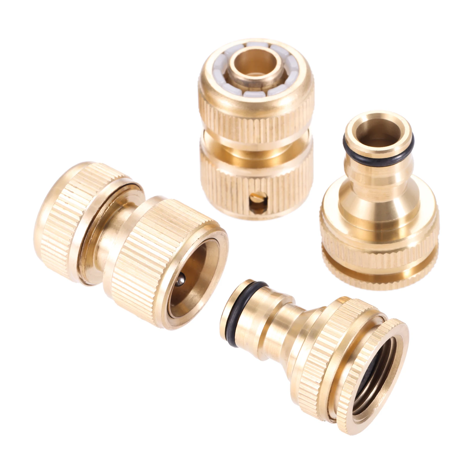 4pcs Solid Brass Hose Connector 1/2