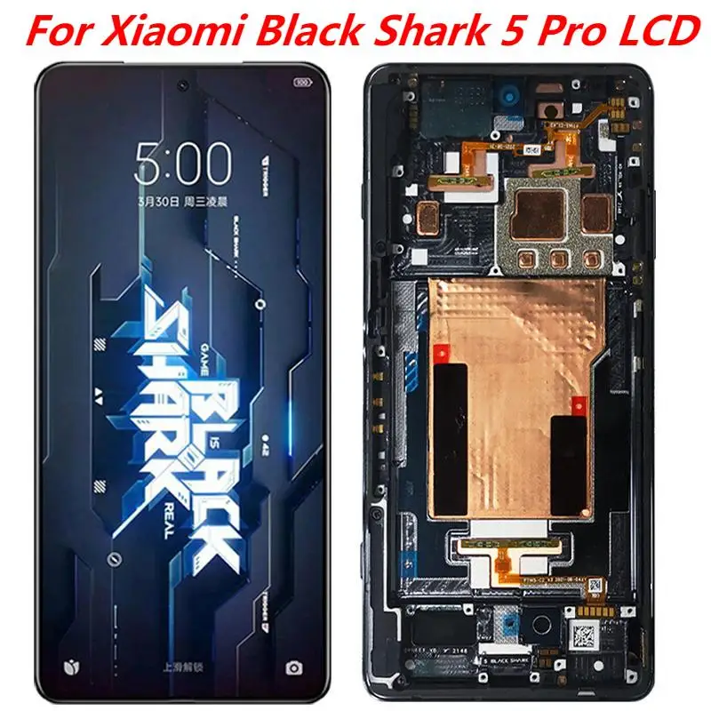 Original 6.67  AMOLED For Xiaomi Black Shark 5 Pro LCD Display With Frame KTUS-H0 KTUS-A0 Touch Screen Digitizer Assembly Repair