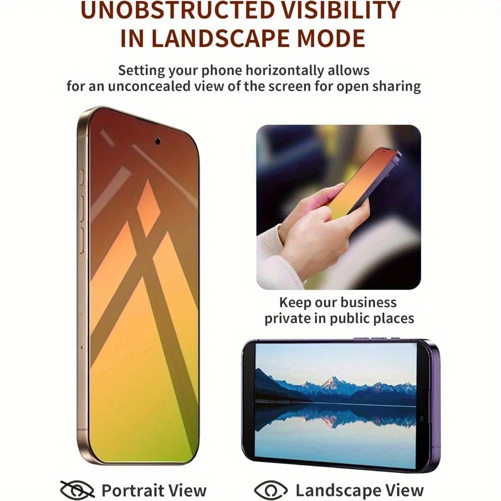 NNBILI 2 شاشة الخصوصية + 2 عدسة حامي الشاشة آيفون 17 ProMax طبقة رقيقة واقية فقاعة الحرة خدش التغطية الكاملة التدرج #5