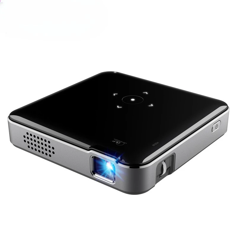 P60 Black Mini Projector DLP Smart Portable for Home Office 1080p