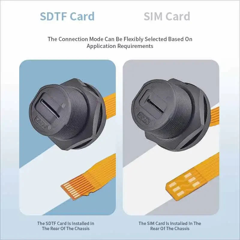 Waterproof Threaded Type SDTF/SIM Socket Wire IP67 SDTF Interface SIM Card Holder Card Slot Ultra Soft Flat FPC Extension Cable