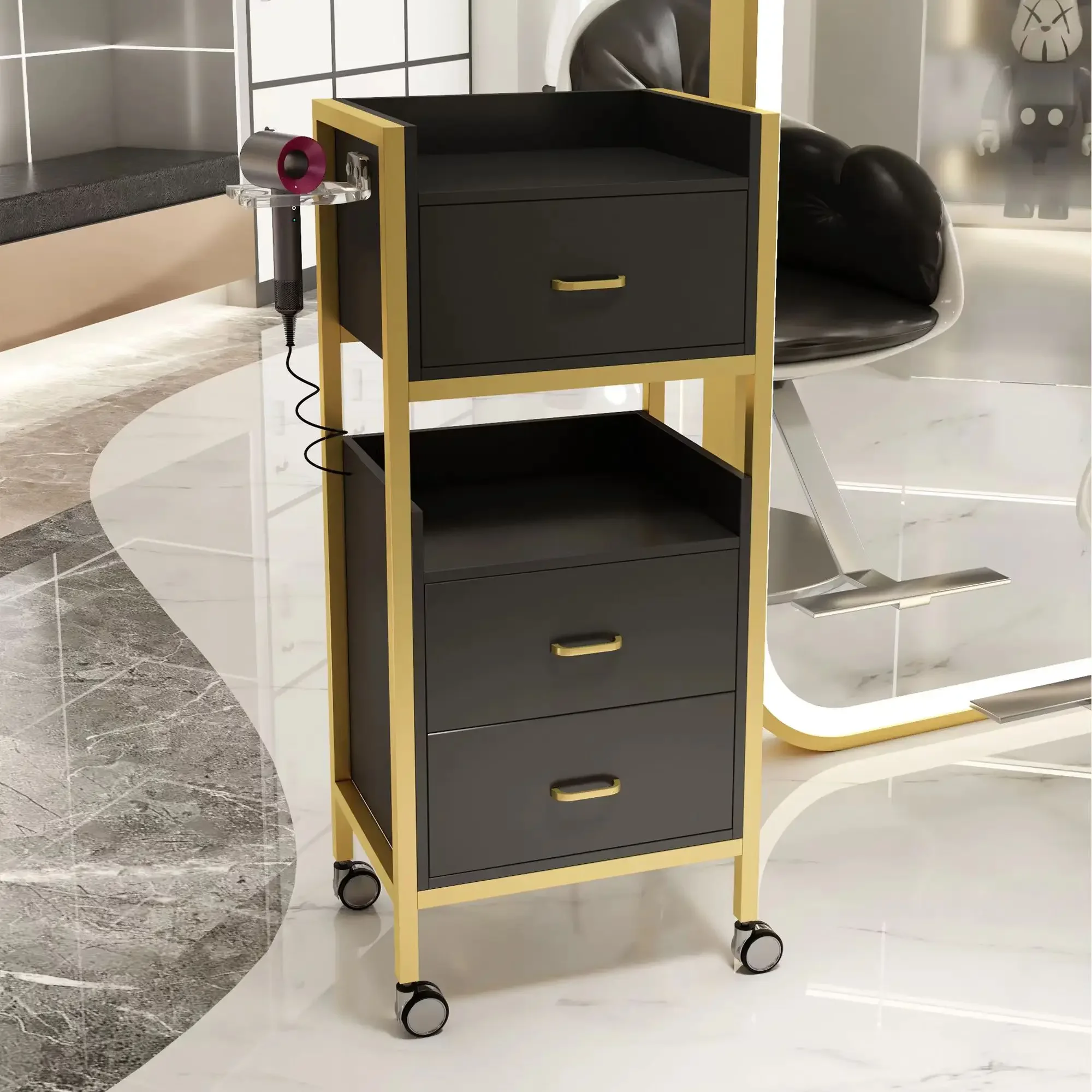 */--Factory Direct Barber Shop Cabinet Tool Table Hairdresser Special Shelf Hairdressing Floor Mirror Table Cabinet