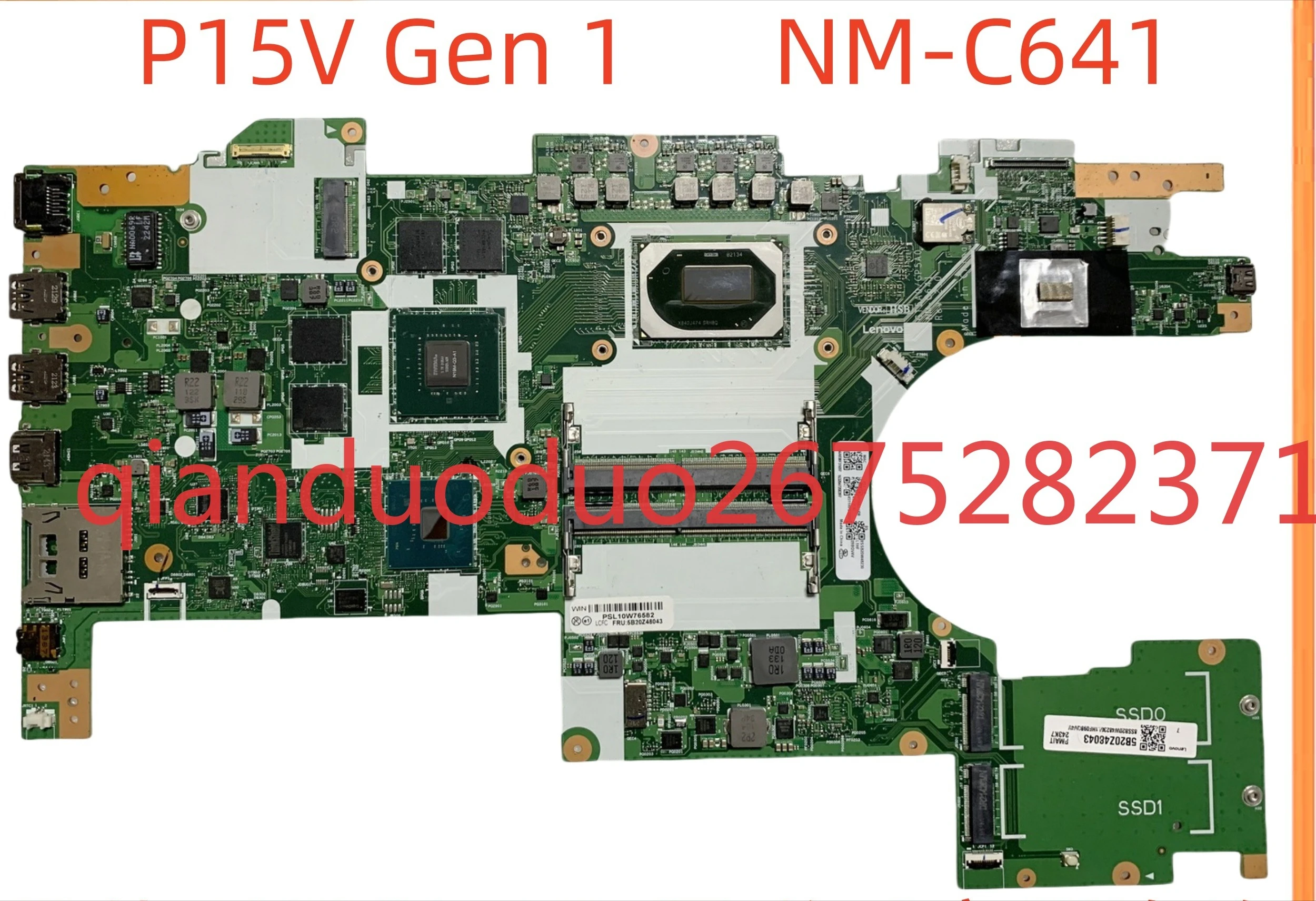 

Оригинальная основная плата для Lenovo ThinkPad P15V Gen 1, NM-C641 5B20Z48043