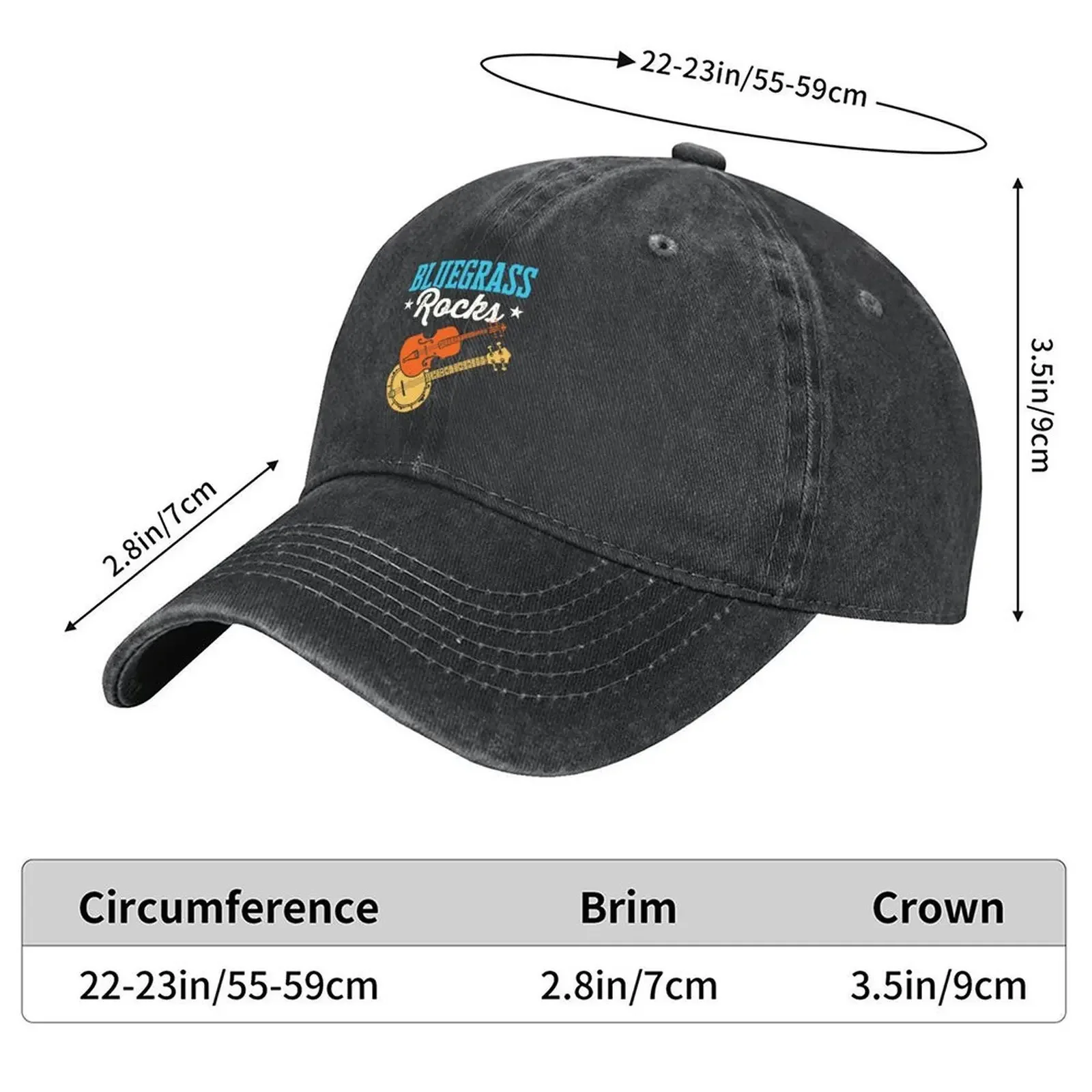 2026 Bluegrass Rocks Country Music Lover Musician Baseball Cap Sports Cap sun hat Cosplay fashionable Women's Men's