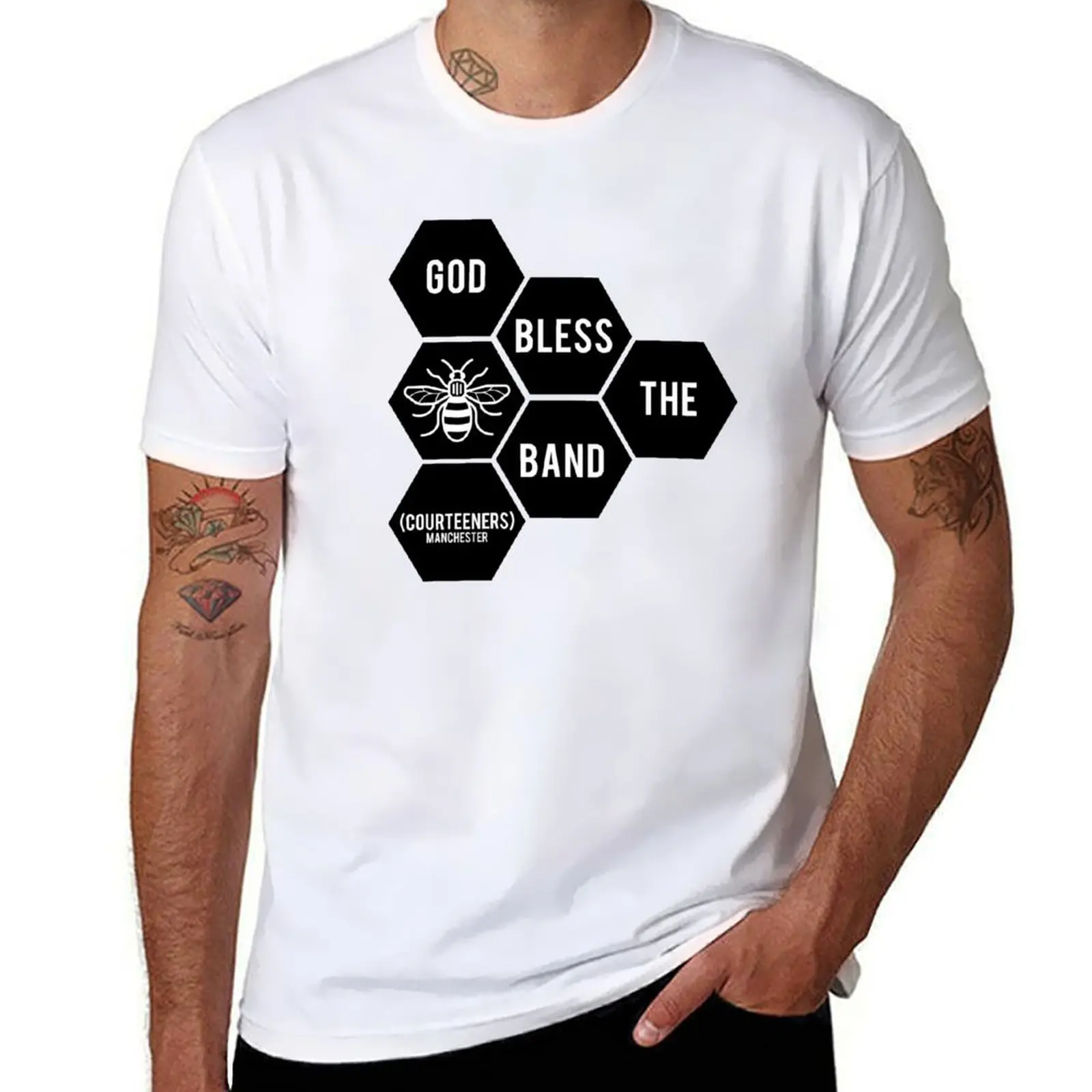 رجل t t الرسم يبارك الله كورتينرز؟ تي شيرت رجالي فاخر قمصان رجل قميص لفرقة تي شيرت #1