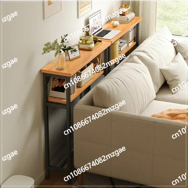 Rear Sofa Gap Table Narrow Side Table Multi-functional Living Room Long Partition Rack Bed Tail Storage Space-Saving Furniture image 5