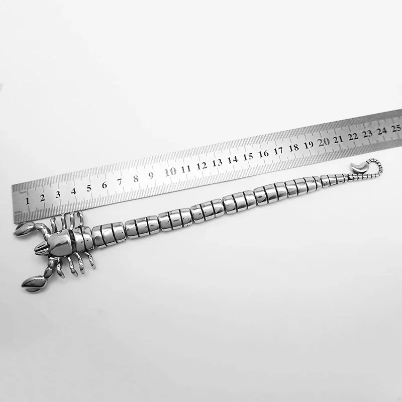 EDC-Bracelet Scorpion Requin Argent pour Homme, Outil Multifonction, Autodéfense Extérieure, Acier Titane, Dominateur, Punk, Lomatéritive