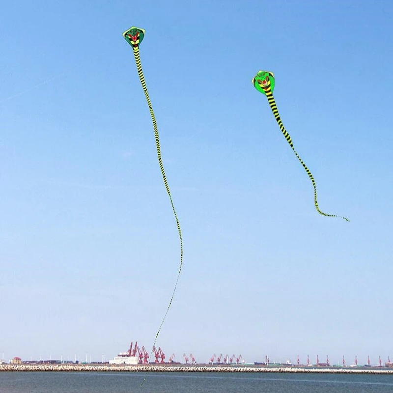 ว่าวรูปงูขนาดใหญ่สำหรับเด็ก ว่าวผ้าไนลอน พร้อมเชือกสำหรับเล่นกีฬาชายหาด กิจกรรมกลางแจ้ง ผลิตจากโรงงานว่าวเหยี่ยวฟาง สายว่าวโคบะ