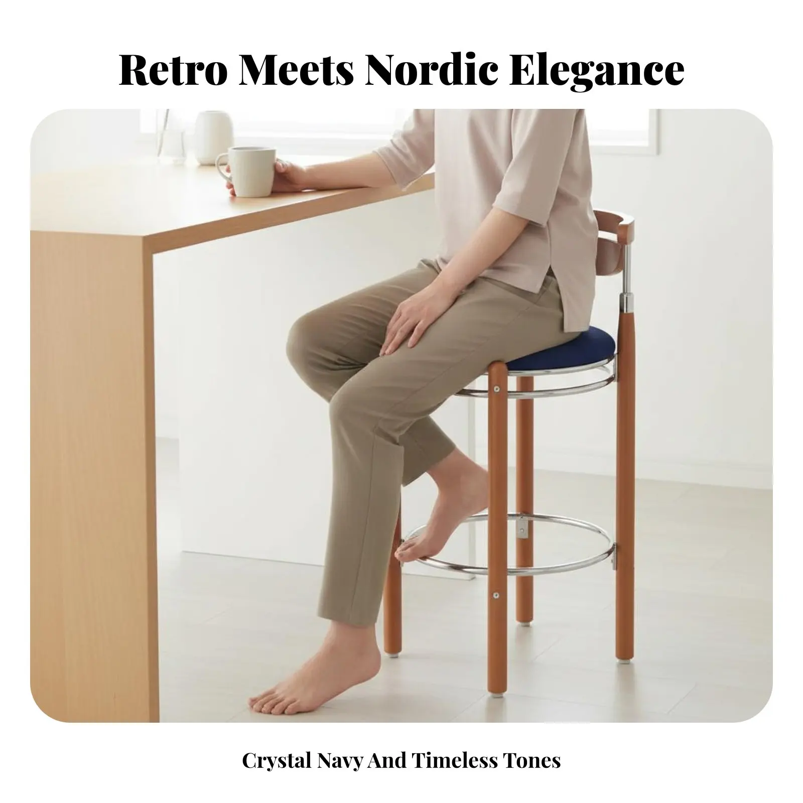

Molded Shell Pedestal Stool Retro Design Bar Chair Sturdy Construction Integrated Footrest for Adults, Pub, Kitchen, Dining Room